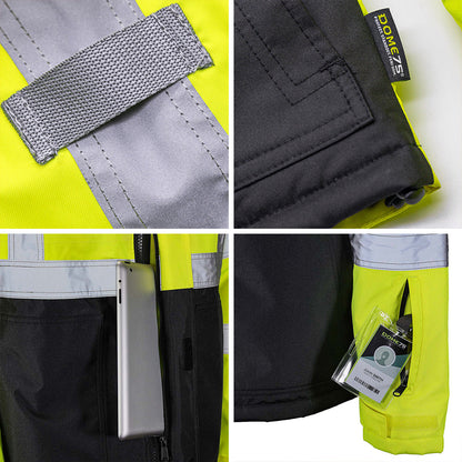 DJC3632 Class 3 Hi-Vis Black Bottom Chore Coat