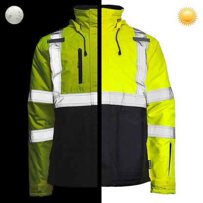 DJC3632 Class 3 Hi-Vis Black Bottom Chore Coat