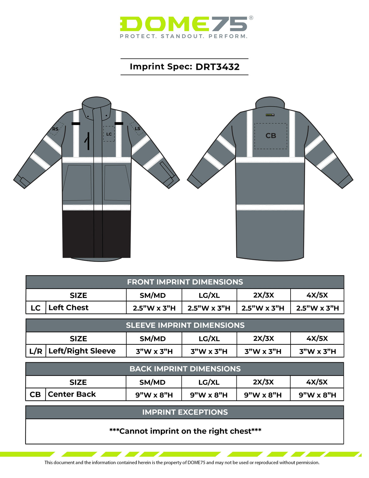 DRT3432 Hi-Vis Class 3 Rain Trench Coat