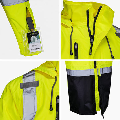 DRT3432 Hi-Vis Class 3 Rain Trench Coat