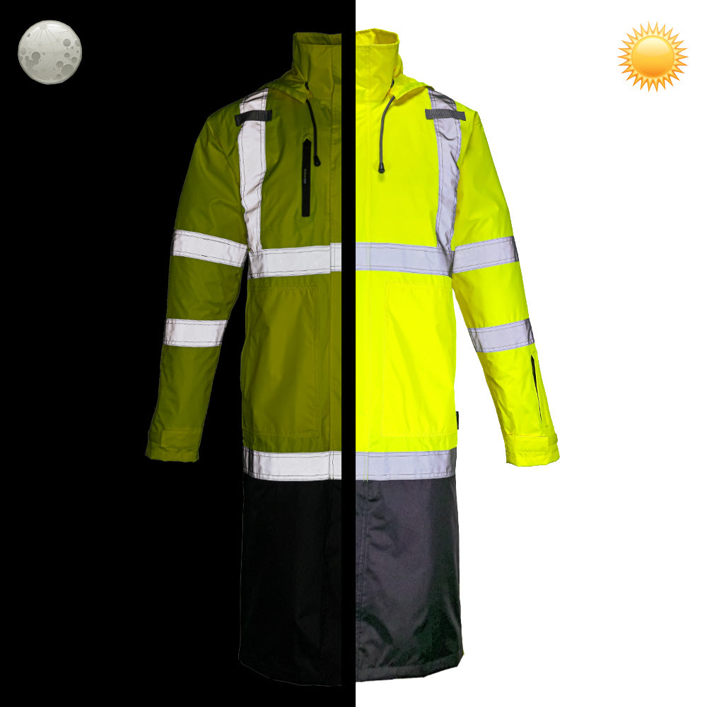 DRT3432 Hi-Vis Class 3 Rain Trench Coat