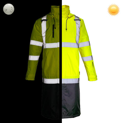 DRT3432 Hi-Vis Class 3 Rain Trench Coat