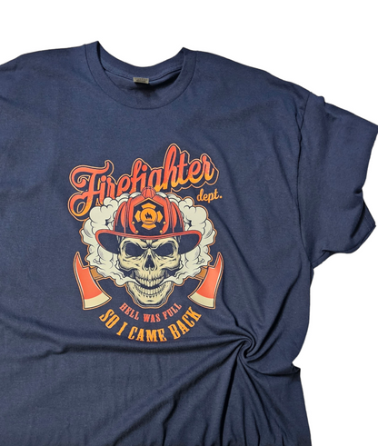 Graphic T-Shirt-Firefighter Skull- Last Chance