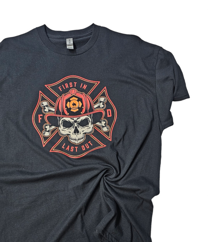 Graphic T-Shirt-Firefighter Skull- Last Chance