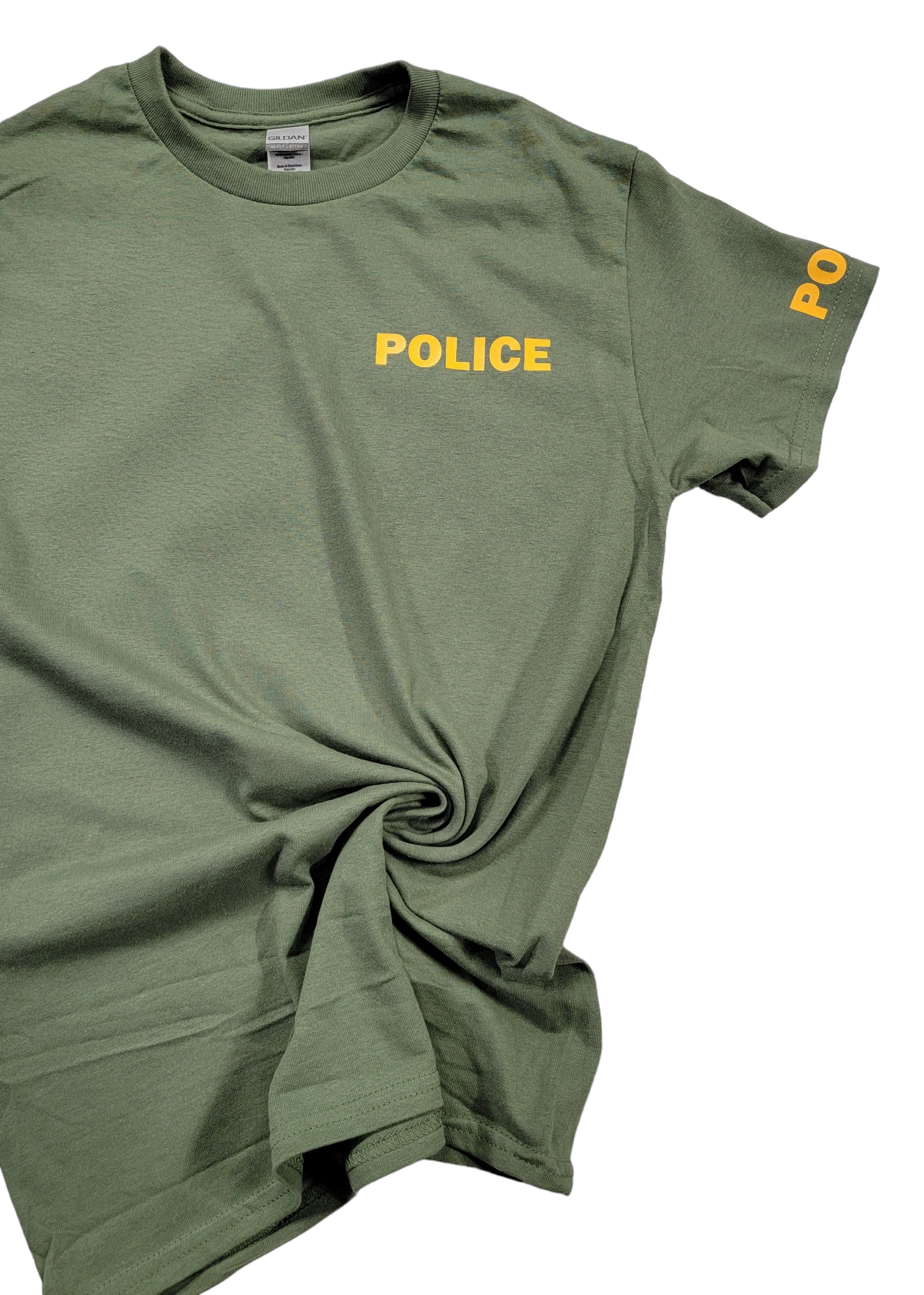 Military Green with Sun Yellow Everyday Basic T-shirt Express Design