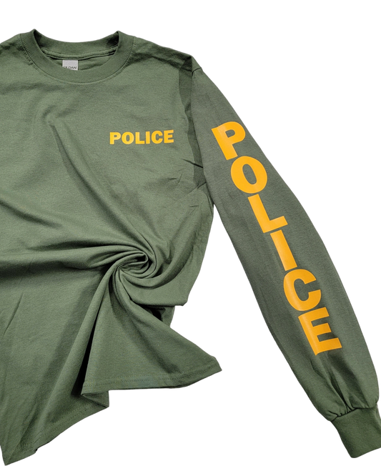 Military Green with Sun Yellow Everyday Basic Long Sleeve Express Design