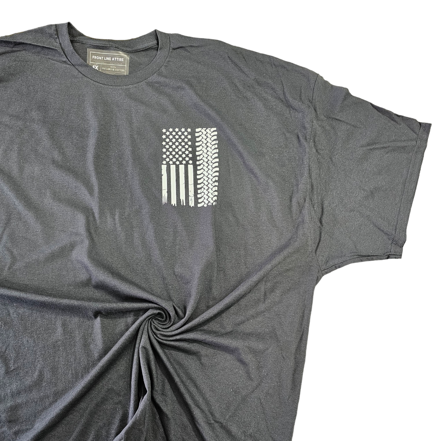 Tire Track Flag Graphic T-Shirt