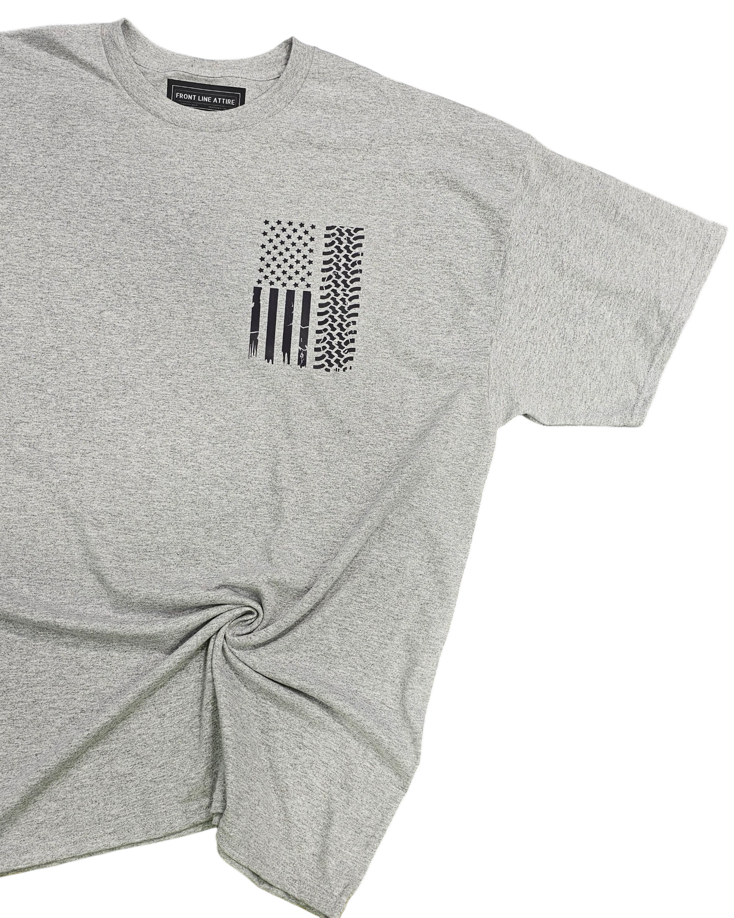 Tire Track Flag Graphic T-Shirt