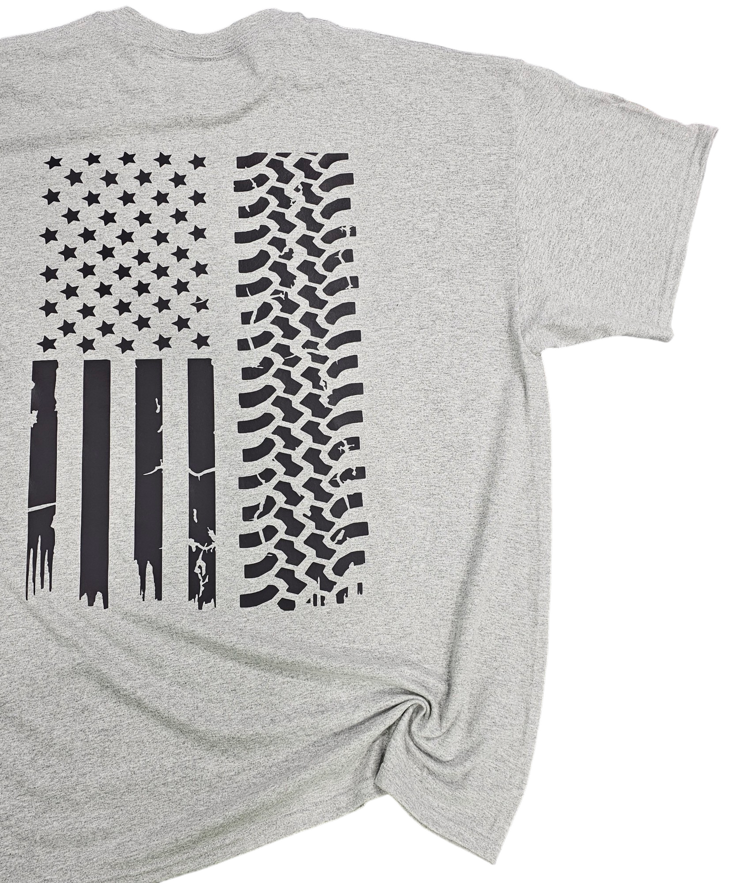 Tire Track Flag Graphic T-Shirt