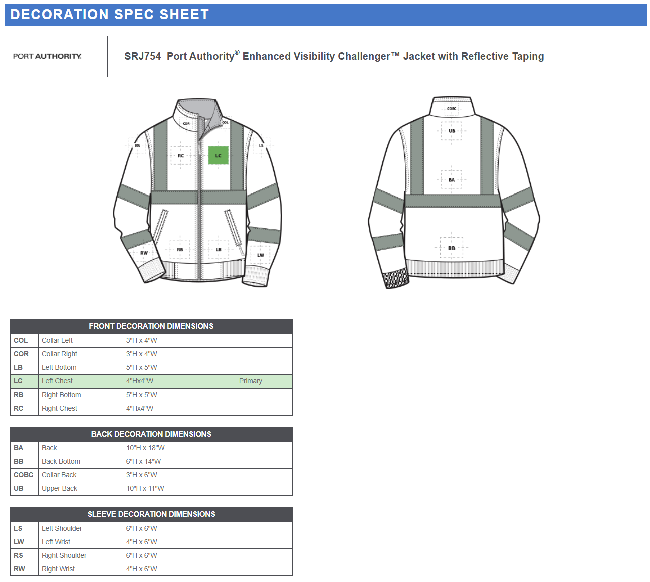 SRJ754 Port Authority® Enhanced Visibility Challenger™ Jacket with Reflective Taping Customizable (Copy)