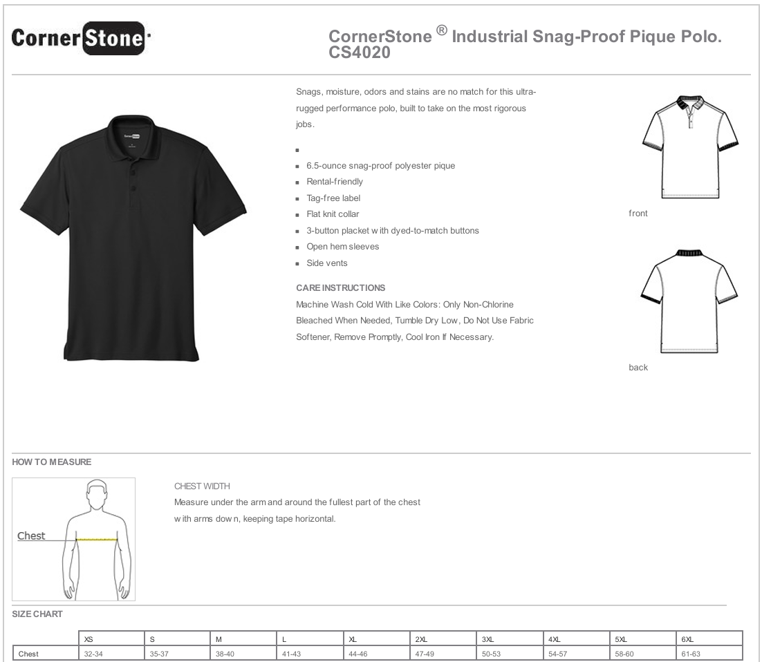 CornerStone ® Industrial Snag-Proof Pique Polo