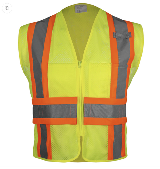 576ETLM Contrasting Trim Poly Mesh Zip Vest Customizable