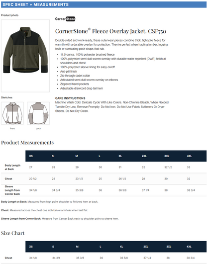 CSF750 CornerStone® Fleece Overlay Jacket