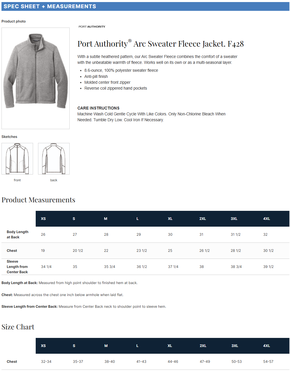 F428 Port Authority® Arc Sweater Fleece Jacket