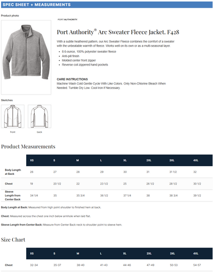 F428 Port Authority® Arc Sweater Fleece Jacket