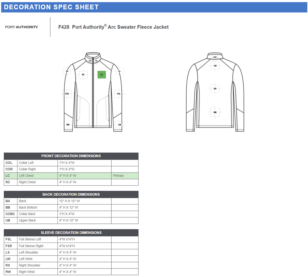 F428 Port Authority® Arc Sweater Fleece Jacket