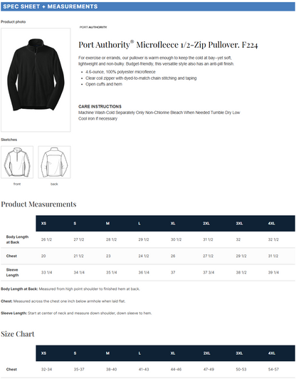 F224 Port Authority® Microfleece 1/2-Zip Pullover