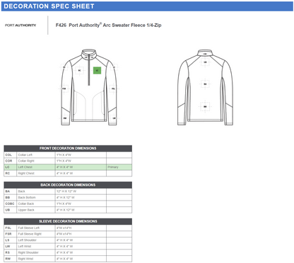F426 Port Authority® Arc Sweater Fleece 1/4-Zip