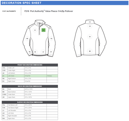 F218 Port Authority® Value Fleece 1/4-Zip Pullover