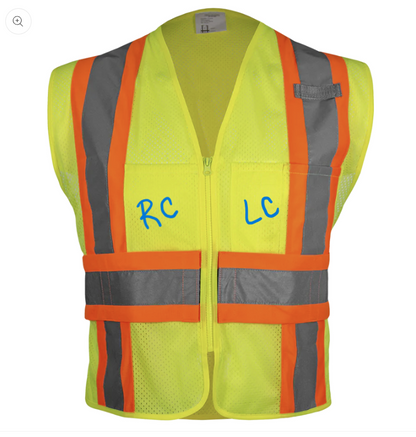 576ETLM Contrasting Trim Poly Mesh Zip Vest Customizable