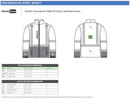 CornerStone ®  ANSI 107 Class 3 Soft Shell Jacket CSJ503