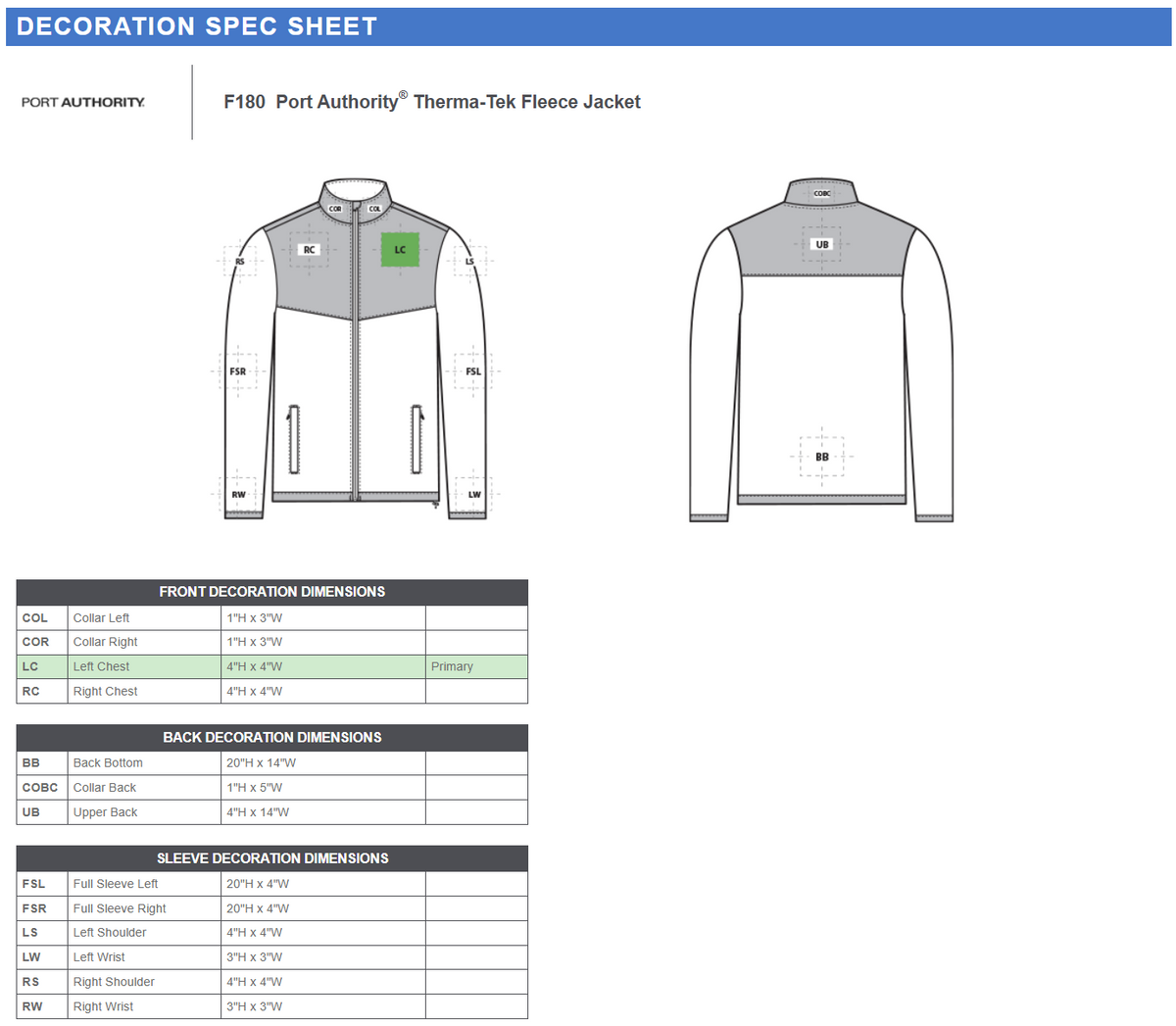 F180 Port Authority® Therma-Tek Fleece Jacket
