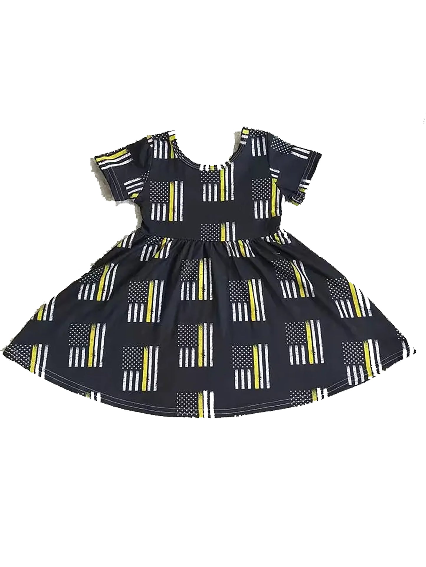 Girls Yellow Line Dress