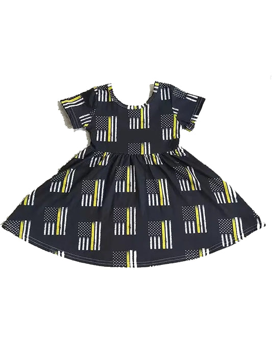 Girls Yellow Line Dress