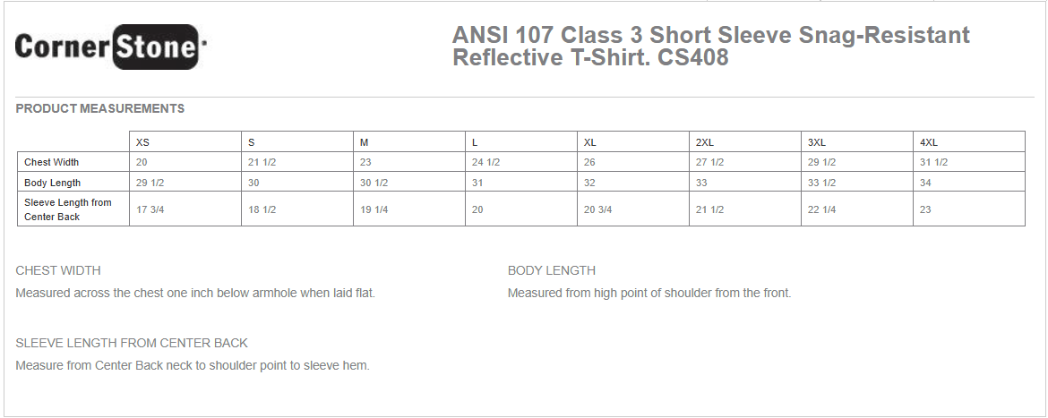 CornerStone® - ANSI 107 Class 3 Short Sleeve Snag-Resistant Reflective T-Shirt (Non-Customizable)