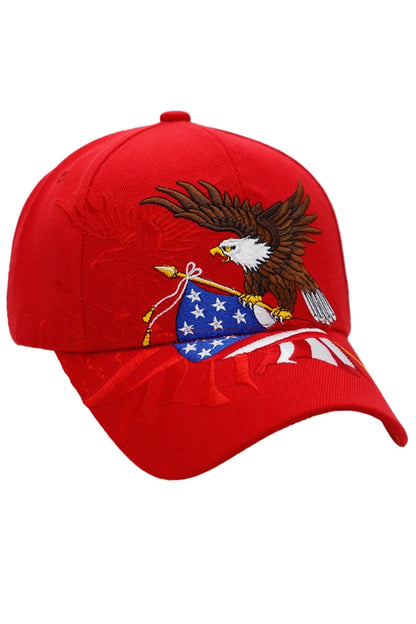 Bald Eagle with American Flag Baseball Hat