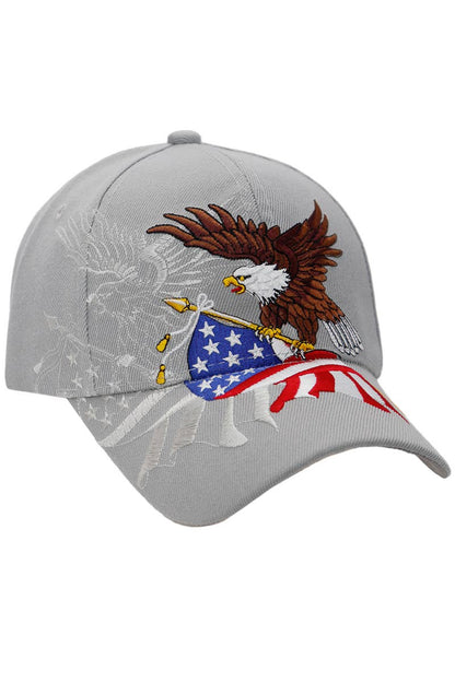 Bald Eagle with American Flag Baseball Hat