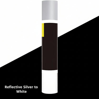 reflective silver to white