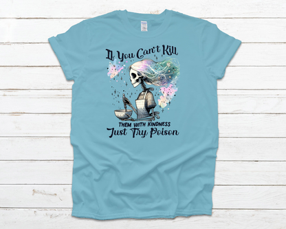 Try Poison Skeleton Everyday Basic Graphic T-Shirt