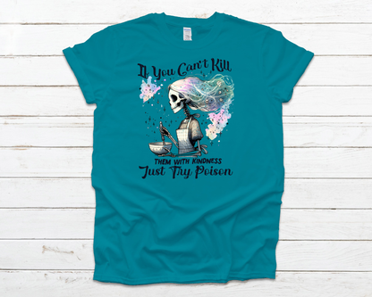 Try Poison Skeleton Everyday Basic Graphic T-Shirt