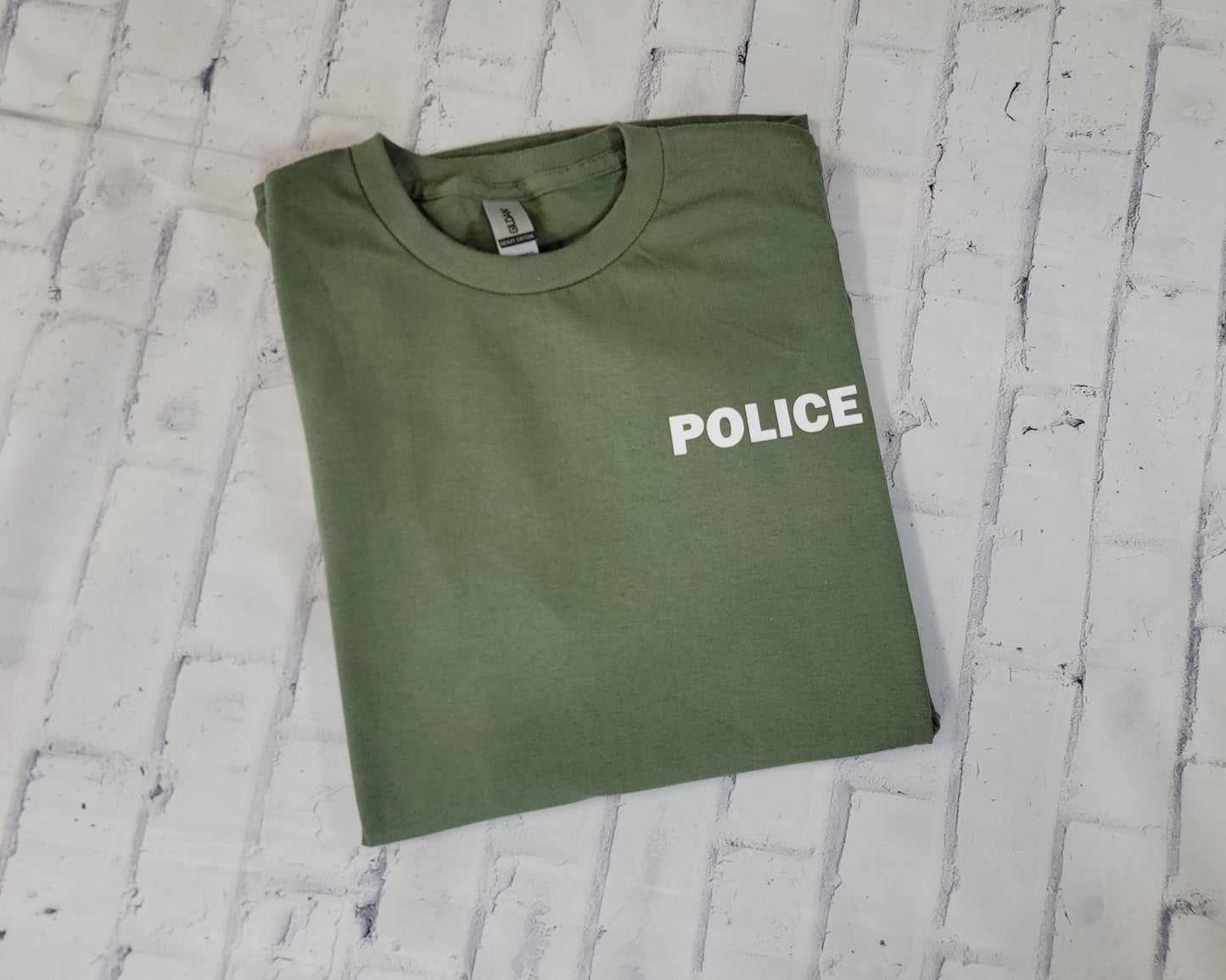 Military Green with White Everyday Basic T-shirt Express Design