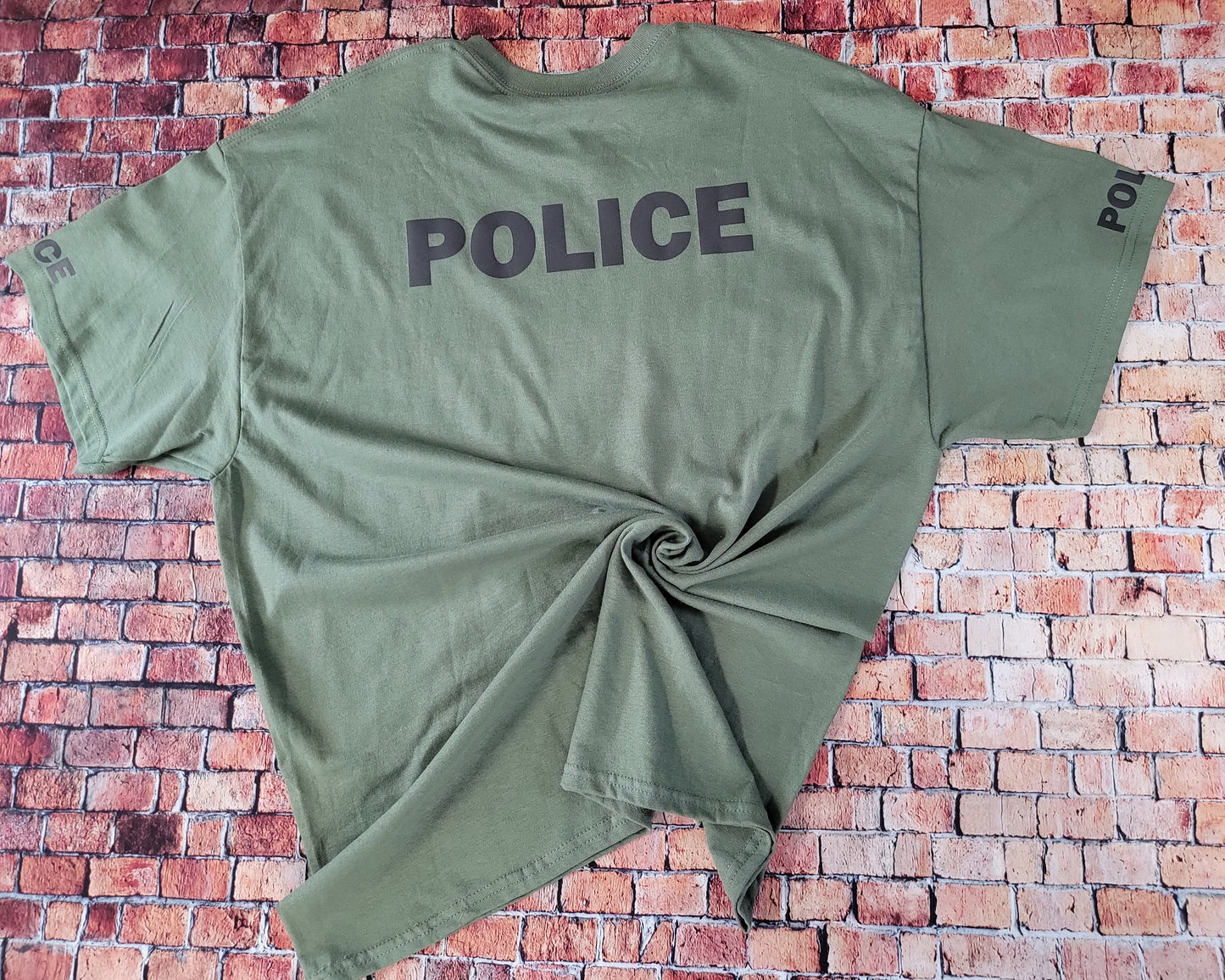 Military Green with Charcoal Gray Everyday Basic T-shirt Express Design