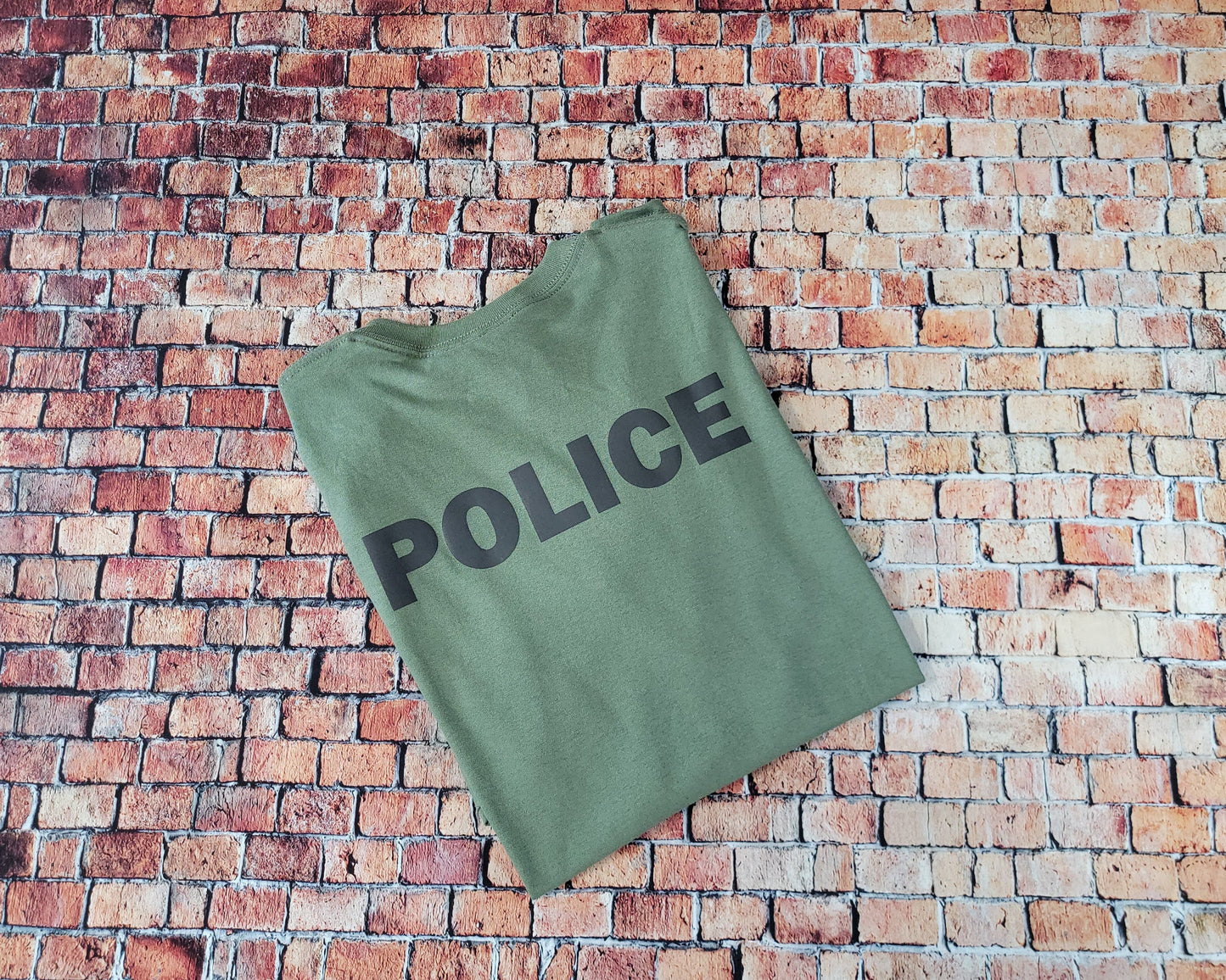 Military Green with Charcoal Gray Everyday Basic T-shirt Express Design